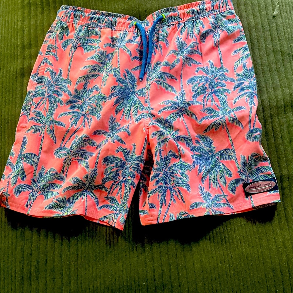 pink with palm trees swiming trunks